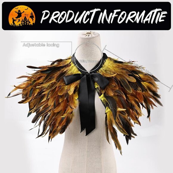 🆕Women Yellow Cape Shawl Witch Shoulder Wrap Cosplay Costumes Halloween - Picture 2 of 7